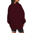 thumbnail image 4 of ORUYROP Chandails en Molleton Surdimensionnés pour Femmes Manches Longues Col Rond Chandail Décontracté Ample Couleur Unie Polaire Tops Pulls, 4 of 7