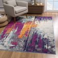 thumbnail image 1 of homeroots home decor 393105 3’ x 5’ Gray and Magenta Abstract Area Rug, 1 of 1