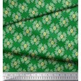 thumbnail image 3 of Soimoi Green Poly Georgette Fabric Artistic Flower Damask Print Fabric by the Yard 52 Inch Wide, 3 of 5