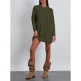 thumbnail image 3 of Faithtur Pull Tricoté Automne Hiver pour Femmes Couleur Unie Manches Longues Col Rond Long Tricoté, 3 of 9
