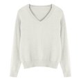 thumbnail image 5 of BLVB Chandails Chauds pour Femmes Col en V Classique Doux Chandail Confortable Ample Décontracté Manches Longues Automne Hiver, 5 of 5