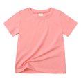 thumbnail image 1 of B91xZ T-Shirts pour Grandes Filles, Manches Courtes, Col Rond, Rose 2-3 Ans, 1 of 4