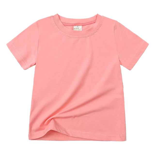B91xZ T-Shirts pour Grandes Filles, Manches Courtes, Col Rond, Rose 2-3 Ans
