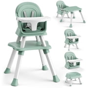 AILEEKISS 8 in 1 Baby High Chair, Toddler Dining Booster Seat for Eating, Green