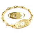 thumbnail image 1 of MedicEngraved Yellow Gold Stainless Steel Custom Medical Alert Bracelet - 6mm Infinity Link, 1 of 7