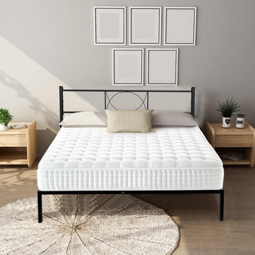 Twin Size Bed Frame with Headboard, 14 Inch Underbed Storage, Heavy-Duty Metal Slats Support Platform Mattress Foundation Non-Slip Strips, No Box Spring Needed
