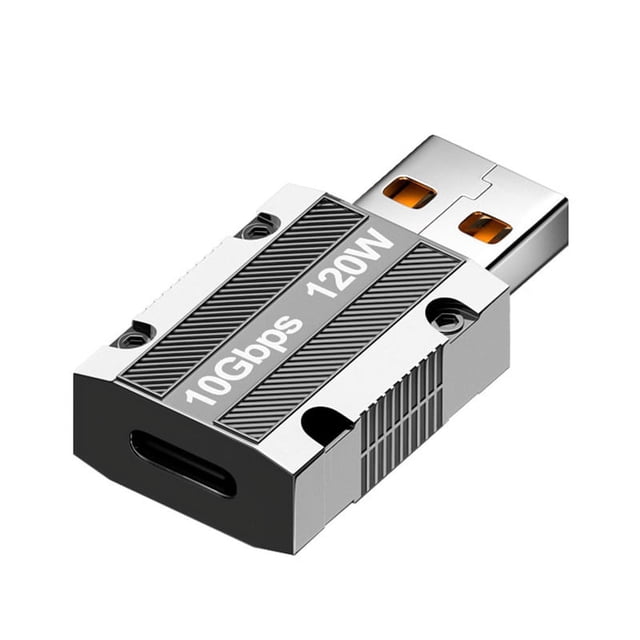 Adaptateur Type-C vers USB 120W Convertisseur de Charge Rapide 10Gbps Transfert de Données Rapide Tête de Conversion pour Ordinateur Portable