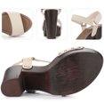 thumbnail image 3 of BLISSFUL STEP Women's Platform Slingback Chunky Heels Sandals, 3 of 6