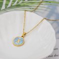 thumbnail image 1 of 26 English Letters (A-Z) Necklace For Women Titanium Steel Stainless Steel Pendant Necklace Pearl Shell Oil Drop Necklace As Gift For Wife , Daughter, Friend, 1 of 9