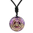 thumbnail image 1 of lionlar Pendentif Triquetra Antique Collier Pendentif Rune Bijou Rune Sculpté Lisse Noir Violet, 1 of 9