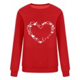 thumbnail image 4 of TIMIFIS Chandails en Molleton de la Saint-Valentin pour Femmes Chandail Cœur Mode Manches Longues Col Rond - Printemps/été, 4 of 4