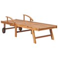 thumbnail image 3 of vidaXL Chaise Longue avec Coussin Rouge Vin en Bois de Teck Massif, 3 of 5
