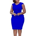 thumbnail image 2 of Robes pour Femmes 2024 Été Oversize Couleur Unie Col Rond Manches Courtes à la Cheville Taille Haute Robe Jupe Rabais de 50 % Liquidation!, 2 of 9