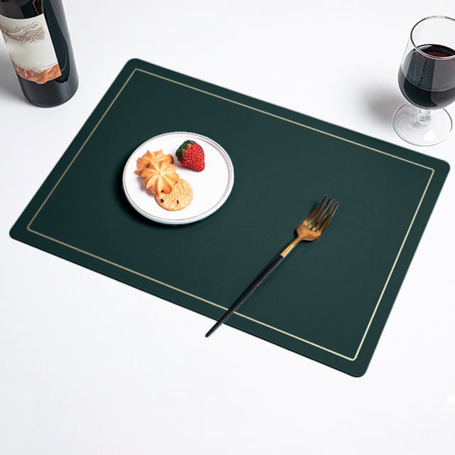 Chemin de Table, Chemin de Table en Cuir à la Mode et Beau, Napperons en Cuir Double Face Style Occidental, Tapis Isolants Thermiques pour la Maison, Chemin de Table Moderne