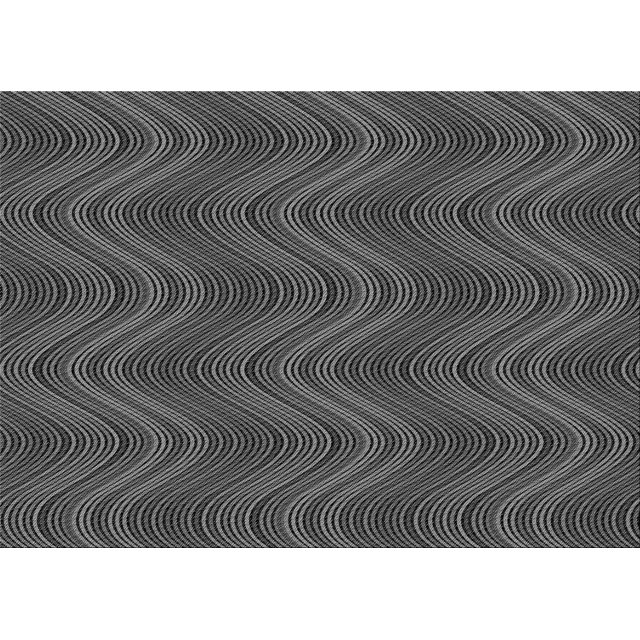 Ahgly Company Machine Washable Indoor Rectangle Transitional Charcoal Black Area Rugs, 4' x 6'