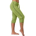 thumbnail image 2 of Timegard Womens Yoga Leggings Mid Waisted Drawstring Cinch Bottom Capri Pants Workout Trousers with Pockets, 2 of 7