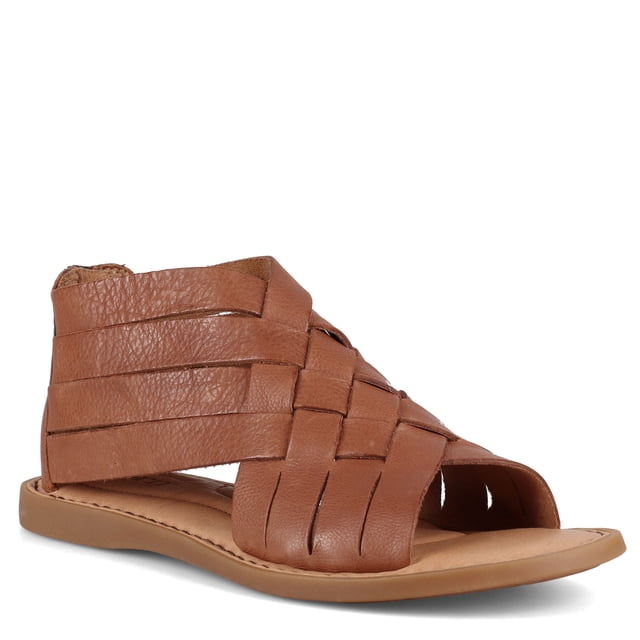 Born Women Iwa Woven Sandals, Medium Width, Back Functional Zipper, Brown