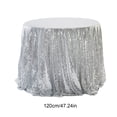thumbnail image 3 of Fridja Nappe Ronde à Paillettes de 48 Pouces, Nappe Formelle Unie Réutilisable et Infroissable à Paillettes pour Décorations de Douche Nuptiale, Anniversaire, Mariage, Dessert, Banquet, Noël, Argent, 3 of 6