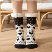 Socks Christmas Fuzzy Socks For Women Home Casual Sleeping Socks For 6 To 9 Size Warm Cozy Slipper Socks Microfiber Fluffy Socks Christmas Gifts Sports Socks