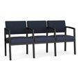 thumbnail image 1 of Fauteuil d'Attente de Réception Lenox en Acier à 3 Places / Acier Noir / Bleu / Bleu, 1 of 5