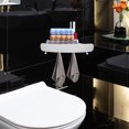 thumbnail image 2 of OULII Corner Shelving 1Set White ABS Bathroom Corner Shelf 33.2X9.4X2In For Bathroom And Kitchen Storage, 2 of 8