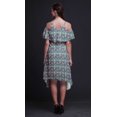thumbnail image 3 of Bimba Robe Droite Évasée à Épaules Dénudées pour Femmes, Imprimé Feuilles Vertes, Volantée à l'Avant - XXX-Large, 3 of 6