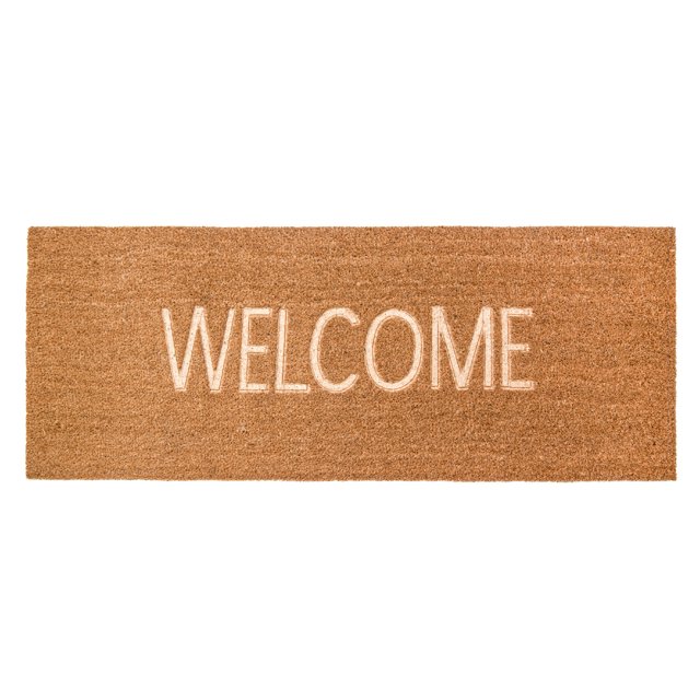 Tapis de Porte en Fibre de Coco Gaufrée Bienvenue 18"X46 Pouces