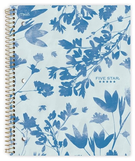 Five Star® 3 Subject 240pg Style Notebook, Floral