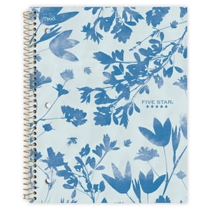 Five Star® 3 Subject 240pg Style Notebook, Floral