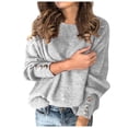 thumbnail image 2 of XZNGL Womens Fashion Solid Color Pullover Round Neck Warm Long Sleeve Sweater, 2 of 3
