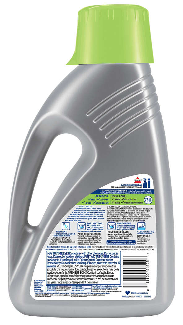 Nettoyant pour les shampouineuses avec OXY et StainProtect™ pour l'élimination des taches d'urine