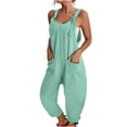 thumbnail image 1 of B91xZ Salopette Décontractée pour Femmes, Sans Manches, Bretelles Réglables, Jambes Larges, avec Poches, Vert Menthe TG, 1 of 5