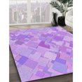 thumbnail image 3 of Ahgly Company Tapis d'Intérieur Lavable à la Machine, Carré, Transitionnel, Violet, Tapis de Zone, 7 Pieds Carré, 3 of 7