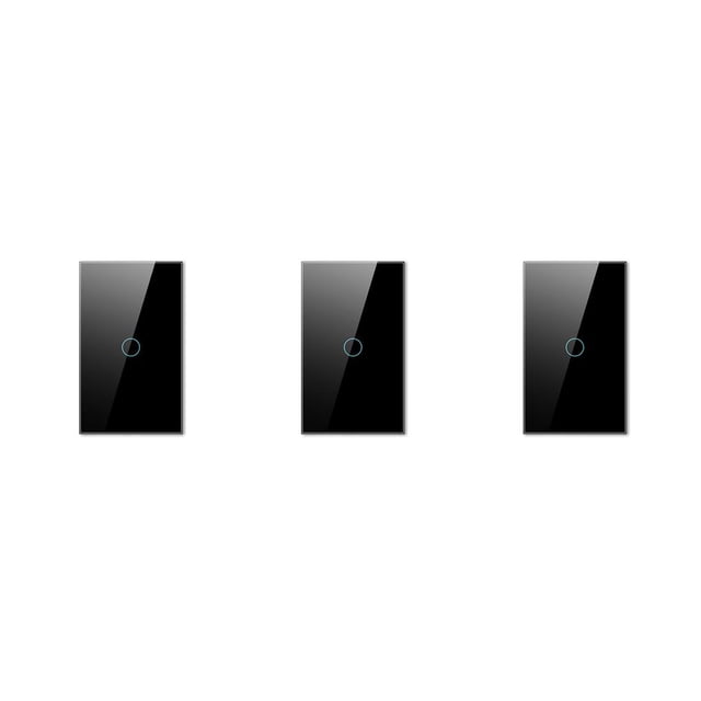 Langgg US Smart Home WiFi Tuya Switch Wireless 433.92MHz Sensor Tempered Glass Panel Switches Replacement Improvement US Plug 3Set