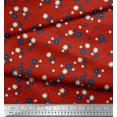 thumbnail image 3 of Soimoi Red polyester Crepe Fabric Artistic Floral Printed Craft Fabric by the Yard 52 Inch Wide, 3 of 3