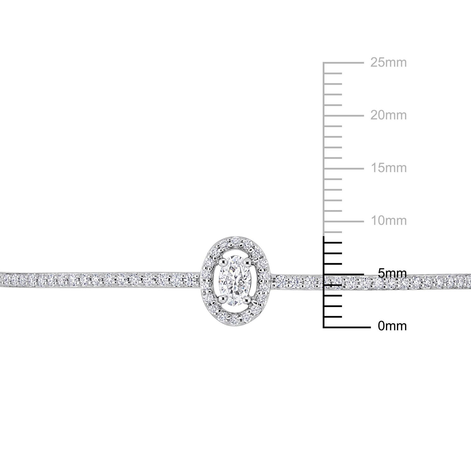 Bracelet bolo Miabella en argent sterling avec moissanite créé de 3/4 carat p.g.t.