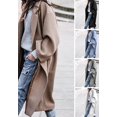 thumbnail image 4 of LinYooLi Women‘s Casual Lapel Button Long Solid Color Wool Blend Coat Loose Trench Coat Overcoat, 4 of 5