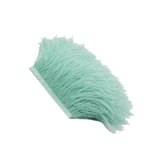 tredstone 1 Yard Dyed Ostrich Feather Fringe Trim Ribbon Embellishment Mint green