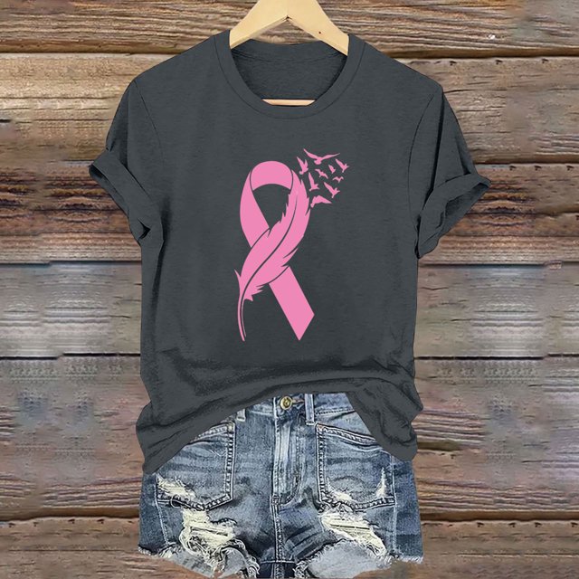 Blouses pour Femmes, Mode Féminine Imprimé Manches Courtes Blouse Drôle Col Rond T-Shirt Tops