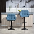 thumbnail image 4 of HOMCOM Adjustable Bar Stools Set of 2, Swivel Tufted Fabric Barstools, 4 of 10