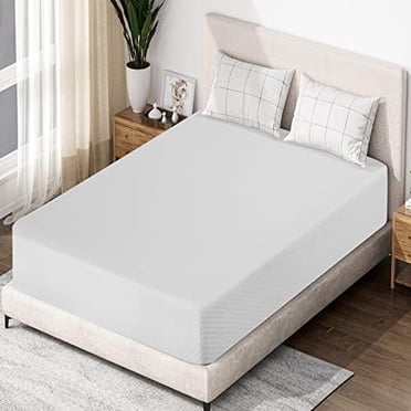 FDW Full 10-Inch Medium-Firm Gel Memory Foam Mattress, CertiPUR-US Certified Pressure Relief Mattress, White