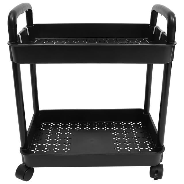 Rolling Cart Storage Trolley On Wheels 2-Tier Cart On Wheels for Kitchen Bathroom Laundry Room