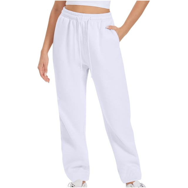 Timegard Womens Sweatpants Jogger Pants Elastic Waist Solid Color Trousers with Pockets Workout Pants