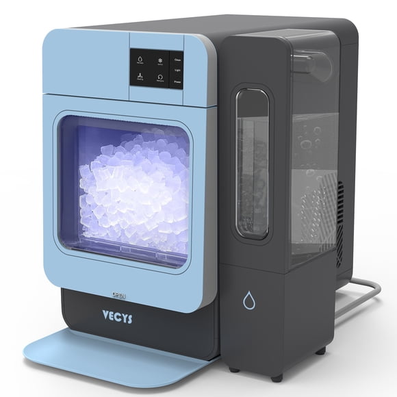 VECYS Machine à Glaçons Nuggets avec Réservoir d'Eau Latéral, 44 Lb/jour, Autonettoyante, Bleu