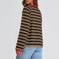 thumbnail image 5 of Womens Tops Striped Crewneck Long Sleeve Color Block Tshirts Fall Casual Loose Comfy Blouse, 5 of 5