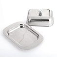 thumbnail image 2 of Luxious Stainless Steel Butter Dish Box Container Shiny Cheese Server Storage Keeper Tray with Easy to Hold Lid, 2 of 5