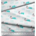 thumbnail image 1 of Soimoi Green Poly Georgette Fabric Be Smart Dont Start Text Printed Fabric 1 Yard 42 Inch Wide, 1 of 2
