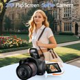 thumbnail image 4 of 4K Digital Camera WiFi Digital Video Camera Camcorder 64MP 3.0 Inch IPS Screen 12X Optical Zoom Auto/Manual Focus Built-in Flash Battery Electronic Stabilization with Strap for Vlogging, 4 of 6
