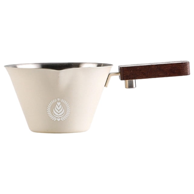 Glass Measuring Cup Italian Measuring Cup, Wooden Handle Coffee Cup, Ounce Mark Extraction Cup, Stainless Steel Graduated Cup