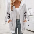 thumbnail image 1 of Tenues Business Décontractées pour Femmes 2023 Mode Tendance Chandail à Fermeture Éclair à Col en V pour Femmes Hauts à Enfiler Manches Longues Blouse à Capuche Chandail Manteaux en Liquidation, 1 of 1